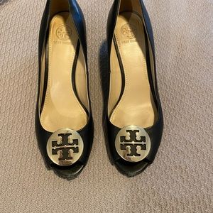 Tory Burch peep toe wedge